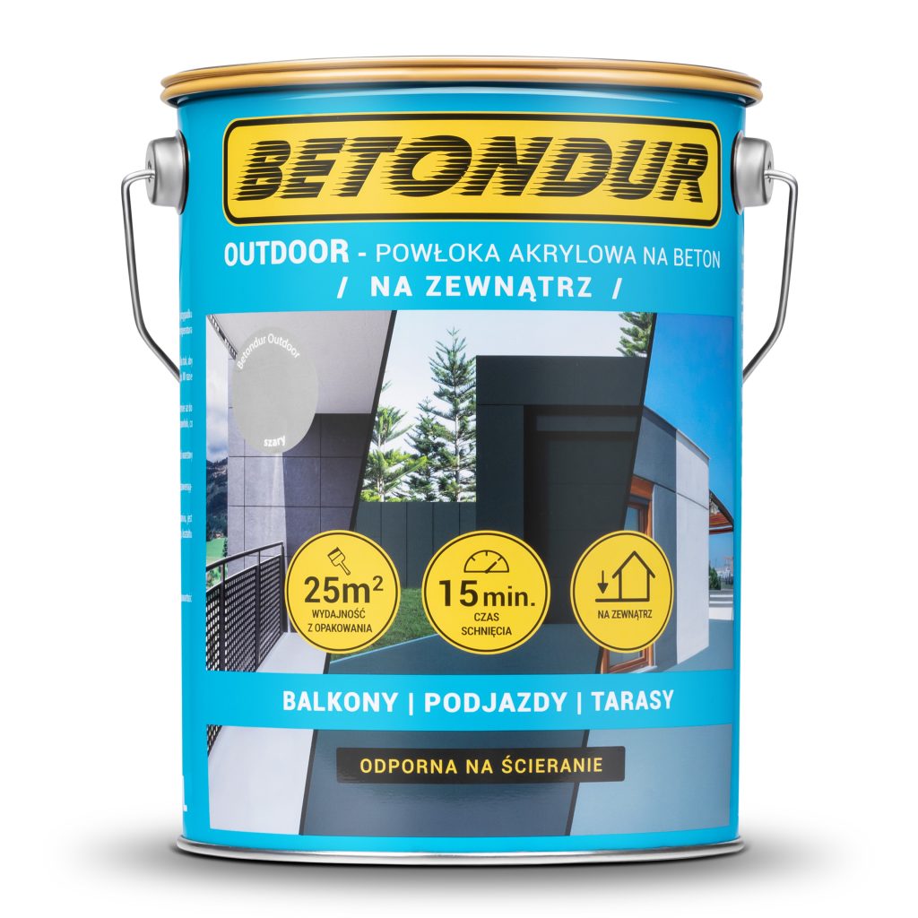 Powłoka akrylowa na beton szary BETONDUR OUTDOOR 5L Farby do betonu i